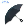 Multi-couleurs facultatif 23 &quot;Pongee Personnaliser le logo Double Couche C Poignée Coupe-vent Extérieur Inversé inversé Upside Down Umbrella